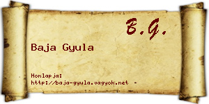 Baja Gyula névjegykártya