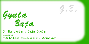 gyula baja business card